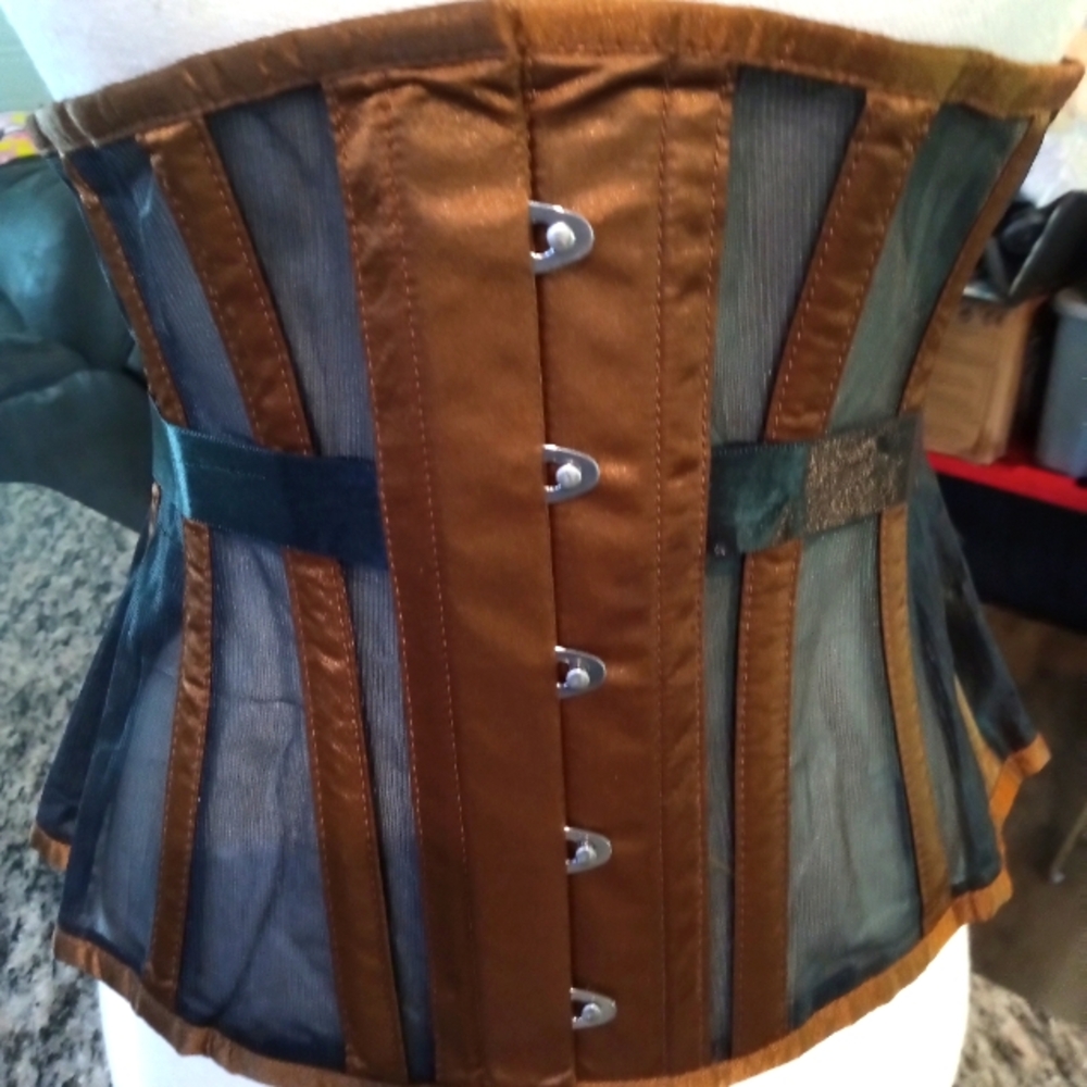 CORSET STORY Brown and Black Steampunk Underbust Corset